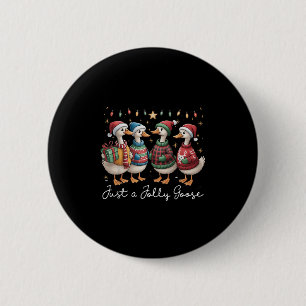 Nur ein Jolly Goose Funny Goose Santa Reindeer Nie Button