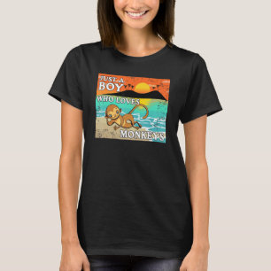 Nur ein Junge, der Affen Liebe Mens Animal Retro 1 T-Shirt