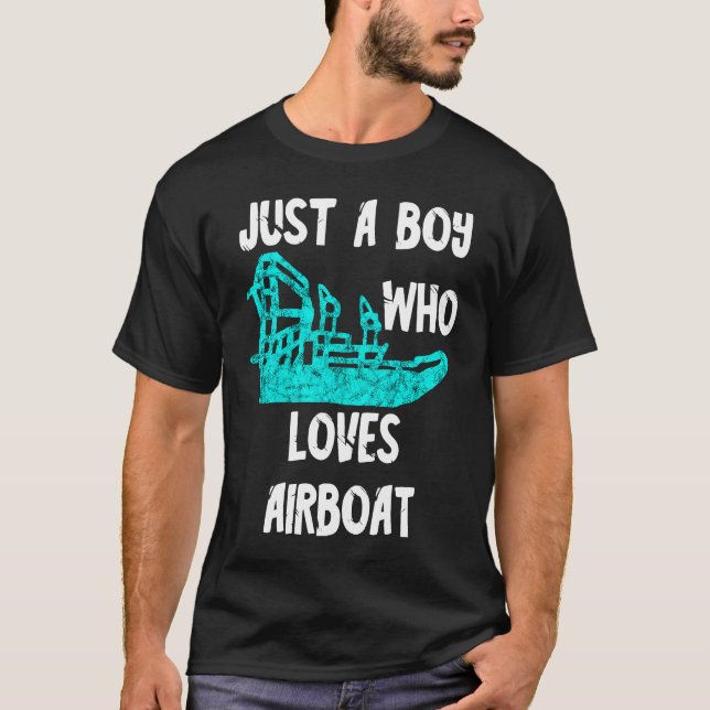 Nur ein Junge, der Airboat Swamp Hydroplane Fanb L T-Shirt (Vorderseite)