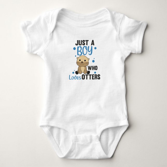 Nur ein Junge, der andere Lieben süß Otter. Baby Strampler (Vorderseite)