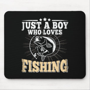 Nur ein Junge, der Angeln liebt Lustig Byss Fisch  Mousepad
