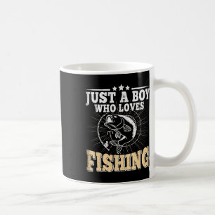 Nur ein Junge, der Angeln liebt Lustiger B Fisch F Kaffeetasse