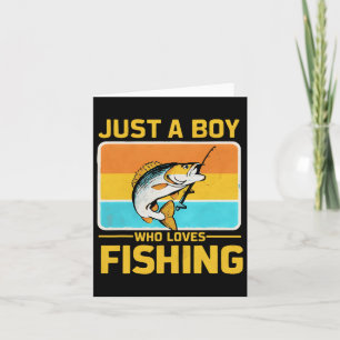 Nur ein Junge, der Angeln liebt Lustiger Fisch Fis Karte