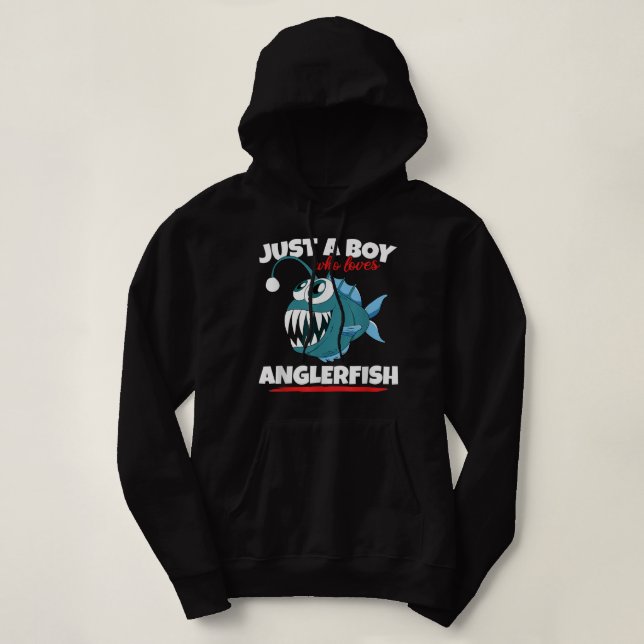 Nur ein Junge, der Angler Fish Funny Fishing Ang L Hoodie (Design vorne)