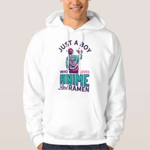 Nur ein Junge, der Anime und Ramen liebt, ist anwe Hoodie