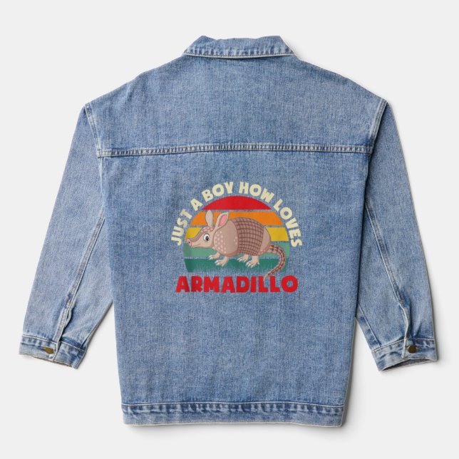 Nur ein Junge, der Armadillo Funny Armadillos Lo L Jeansjacke (Rückseite)