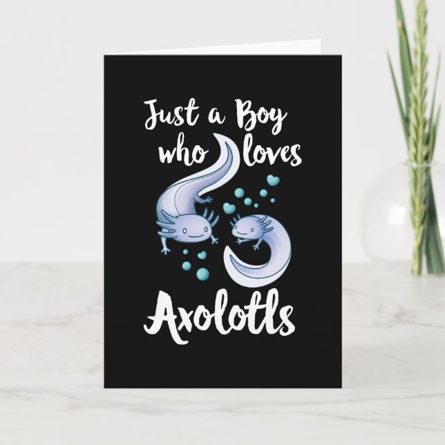 Nur ein Junge, der Axolotls Niedliches Geschenk vo Karte (Vorderseite)