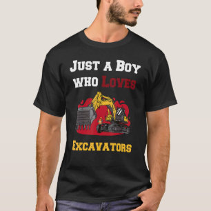 Nur ein Junge, der Bagger Cool Liebe T-Shirt