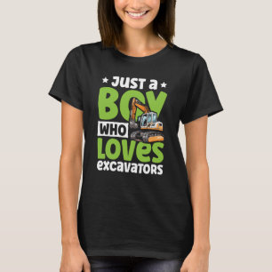 Nur ein Junge, der Bagger liebt Baubagger T-Shirt