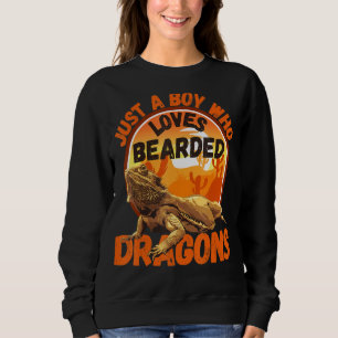 Nur ein Junge, der bärtige Drachen Lieben Kids Ret Sweatshirt