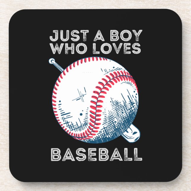 Nur ein Junge, der Baseball Batter Baseball Ball L Getränkeuntersetzer (Vorderseite)