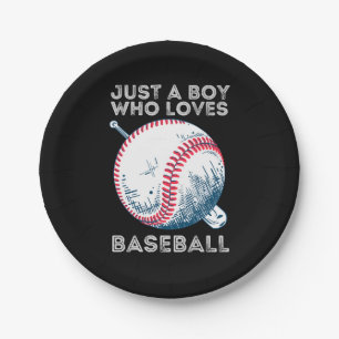 Nur ein Junge, der Baseball Batter Baseball Ball L Pappteller
