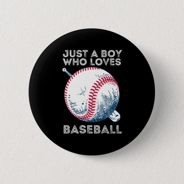 Nur ein Junge, der Baseball Liebe Button (Vorderseite)