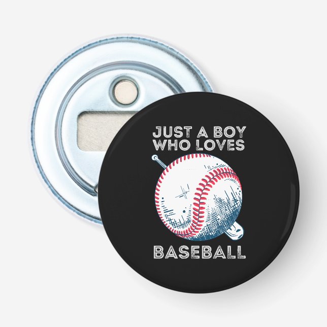 Nur ein Junge, der Baseball Liebe Flaschenöffner (Vorderseite)