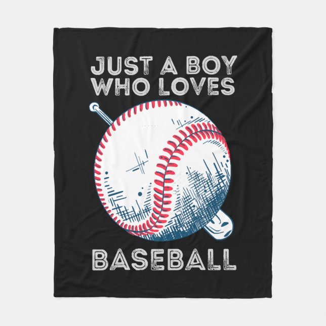 Nur ein Junge, der Baseball Liebe Fleecedecke (Vorderseite)