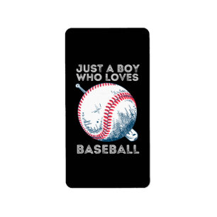 Nur ein Junge, der Baseball liebt Adressaufkleber