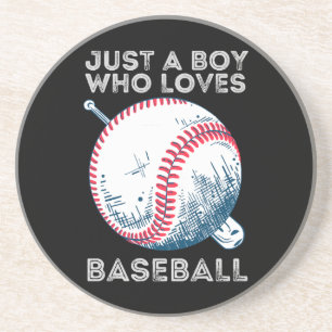 Nur ein Junge, der Baseball liebt Getränkeuntersetzer