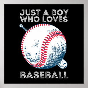 Nur ein Junge, der Baseball liebt Poster