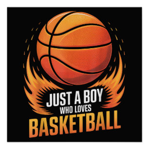 Nur ein Junge, der Basketball liebt Poster