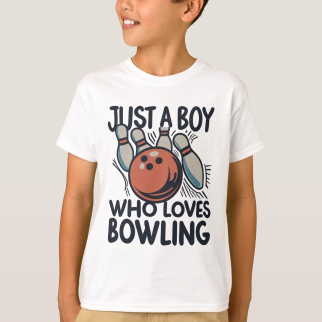 Nur ein Junge, der Bowling Liebe T-Shirt (Vorderseite)