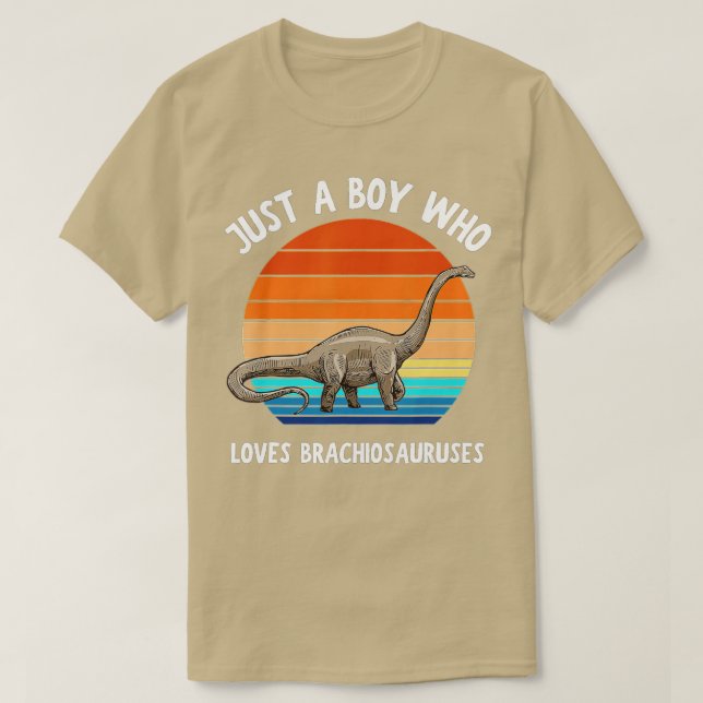 Nur ein Junge, der Brachiosaurus Dinosaurier Liebe T-Shirt (Design vorne)