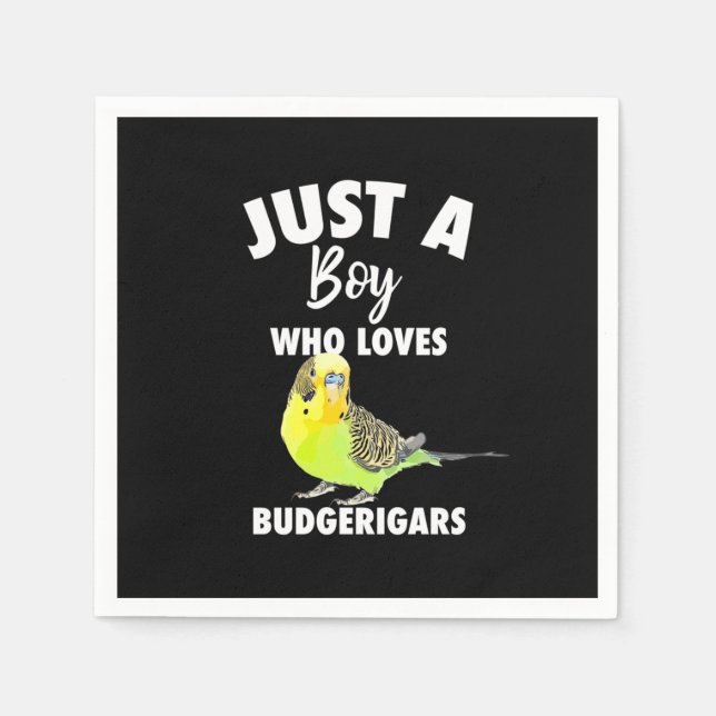 Nur ein Junge, der Budgerigars Paprot Liebe Serviette (Vorderseite)