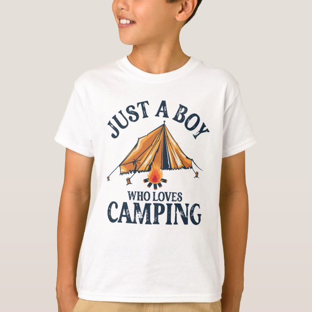 Nur ein Junge, der Camping Liebe T-Shirt (Vorderseite)