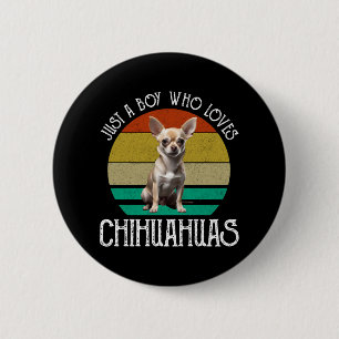Nur ein Junge, der Chihuahuas Liebe Button
