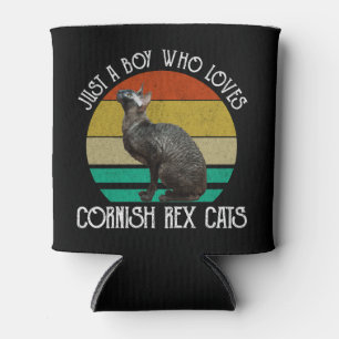 Nur ein Junge, der Cornish Rex Katzen liebt Dosenkühler