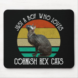 Nur ein Junge, der Cornish Rex Katzen liebt Mousepad