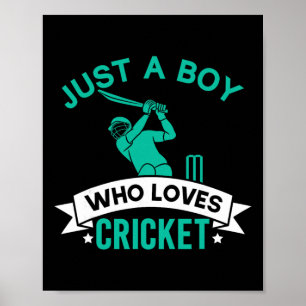 Nur ein Junge, der Cricket-Spieler lustiges Cricke Poster