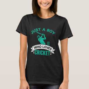 Nur ein Junge, der Cricket-Spieler lustiges Cricke T-Shirt