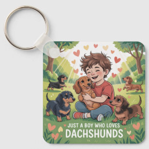 Nur Ein Junge, Der Dachshunde Liebt Schlüsselanhänger