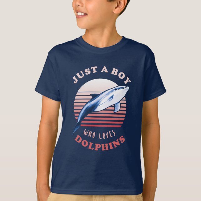 Nur ein Junge, der Delphine Liebe T-Shirt (Vorderseite)