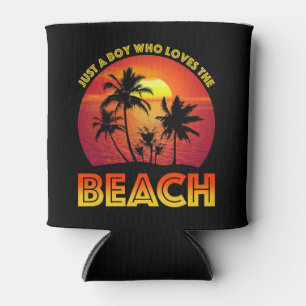 Nur ein Junge, der den Strand Liebe Dosenkühler
