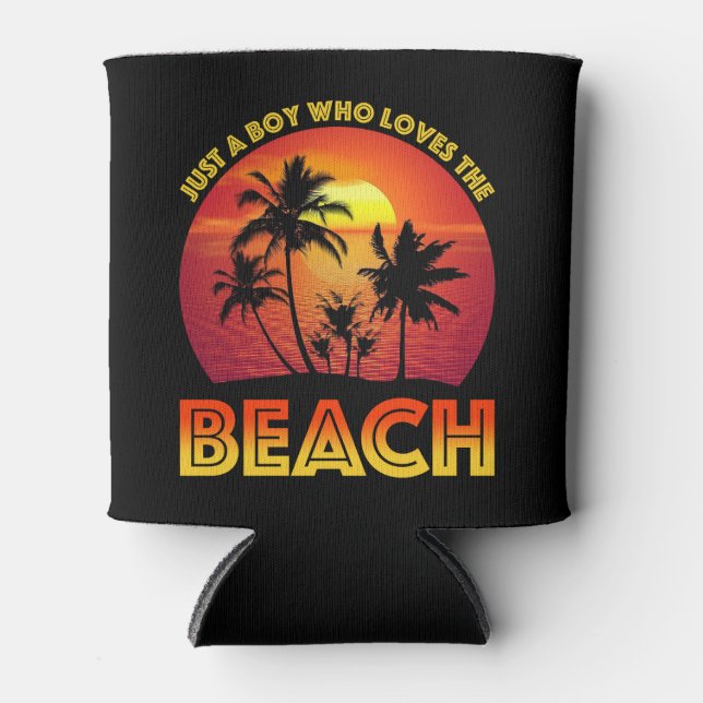 Nur ein Junge, der den Strand Liebe Dosenkühler (Vorderseite)
