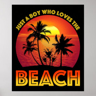 Nur ein Junge, der den Strand Liebe Poster