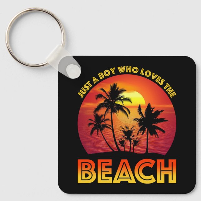 Nur ein Junge, der den Strand Liebe Schlüsselanhänger (Vorderseite)