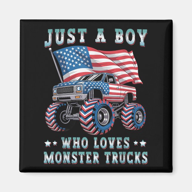 Nur ein Junge, der die amerikanische Flagge für LK Magnet (Vorne)