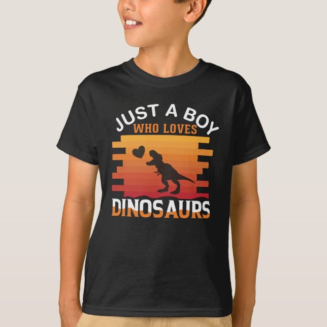 Nur ein Junge, der Dinosaurier Liebe | Dinosaurier T-Shirt (Vorderseite)