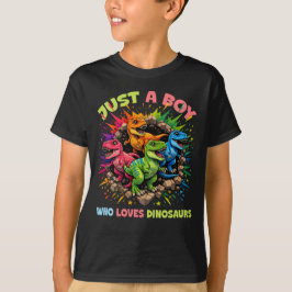 Nur ein Junge, der Dinosaurier liebt T-Shirt