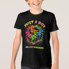 Nur ein Junge, der Dinosaurier liebt Tri-Blend Shirt
