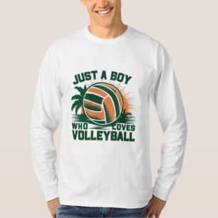 Nur ein Junge, der einen Volleyball Liebe T-Shirt