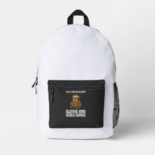 Nur ein Junge, der Faultiere und Videospiele liebt Bedruckter Rucksack