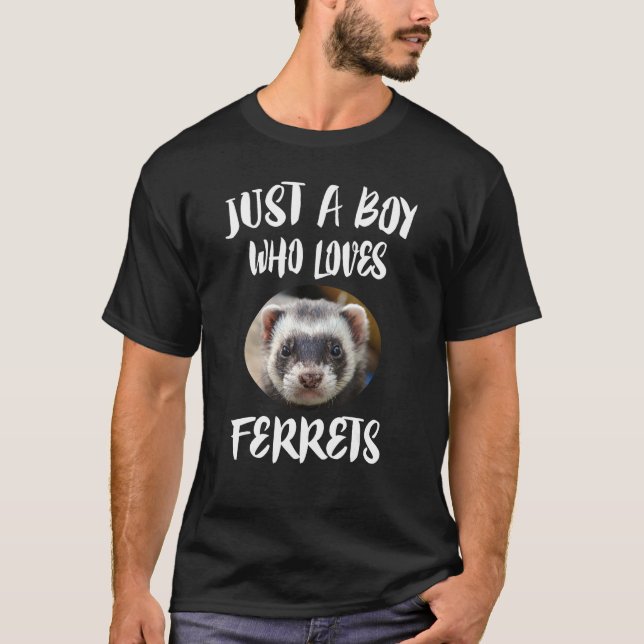 Nur ein Junge, der Ferrets Tiergeschenk Liebe T-Shirt (Vorderseite)