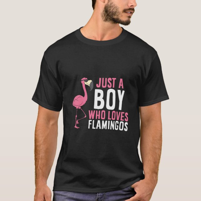 Nur ein Junge, der Flamingos Liebe T-Shirt (Vorderseite)