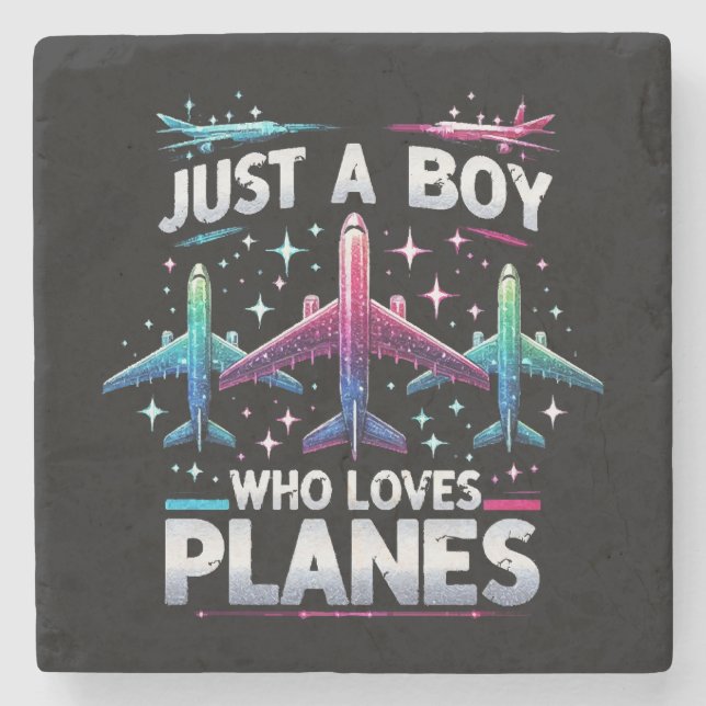 Nur ein Junge, der Flugzeug Liebe Steinuntersetzer (Vorderseite)