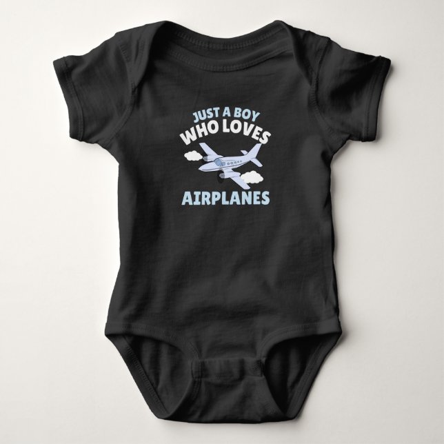 Nur ein Junge, der Flugzeuge Liebe Baby Strampler (Vorderseite)