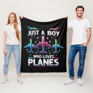 Nur ein Junge, der Flugzeuge liebt Fleecedecke