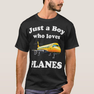 Nur ein Junge, der Flugzeuge liebt Kleinkind-Flu T-Shirt